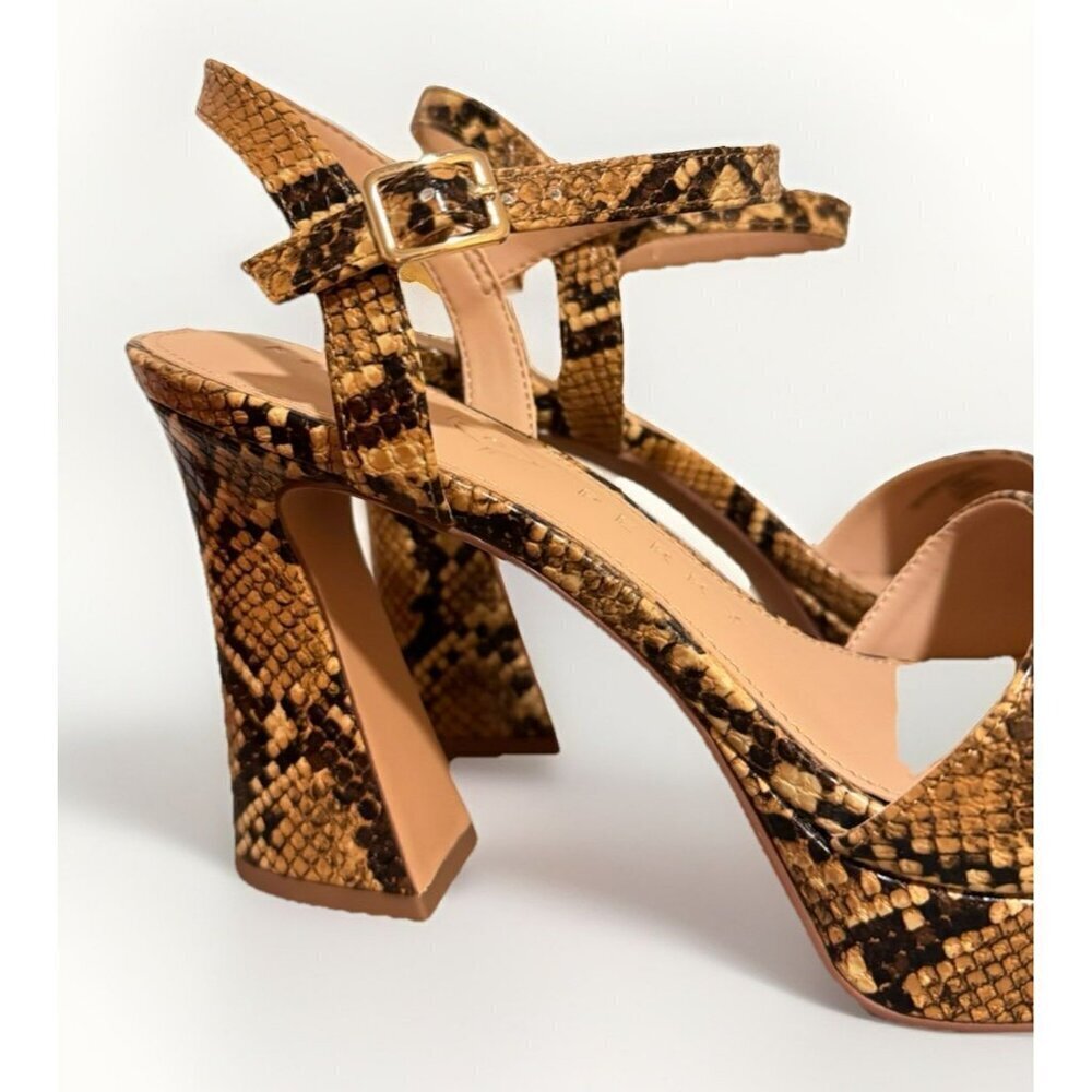 Katy Perry The Square Open Sandal Snake Embossed Size 8.5 New In Box - Picture 2 of 8